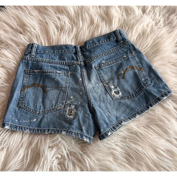 American Eagle Outfitters Women's Denim Distressed Bleach Jean Shorts Blue SZ 6 - Picture 4 of 9